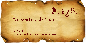 Matkovics Áron névjegykártya
